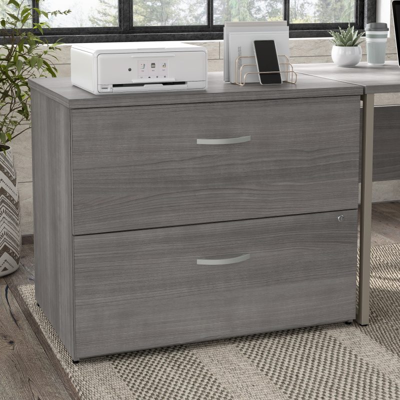 Platinum Gray 72" x 72" Modern L-shaped Desk with Mobile File - Image 7