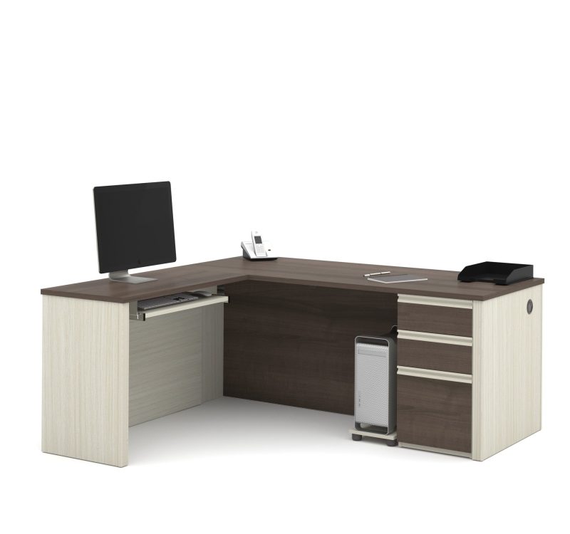 White Chocolate & Antigua Premium L-shaped Desk - Image 2
