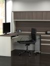 L-shaped Desk with Hutch in Modern White Chocolate & Antigua