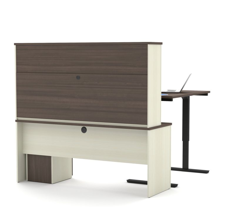 White & Antigua Desk/Hutch with Included Height-Adjustable Side - Image 3