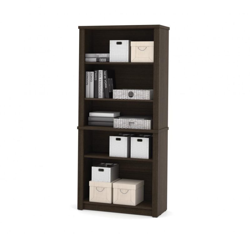 71" Dark Chocolate Desk with Hutch & Standing Desk Section - Image 5
