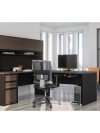 71" x 83" L-shaped Desk with Included Hutch in Antigua and Black