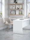 60" L-Shaped Modern Office Desk in Pure White