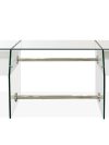 Premium 69" White Lacquer Modern Glass Executive Desk