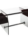 Premium 69" Modern Glass Executive Desk with Wenge Drawers