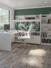 101" Open-Top L-Desk in White with Integrated Bookcase/Hutch